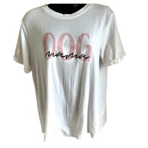 Womens Dog Mama Graphic Tee White Shirt Size M Sweet Soul Cotton Modal Pet Lover